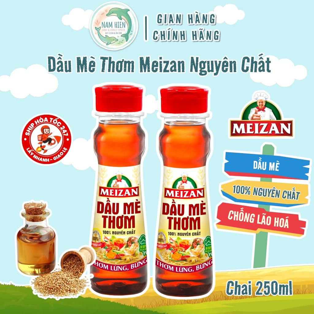 Dầu Mè Thơm Meizan Nguyên Chất - Chai 250ml