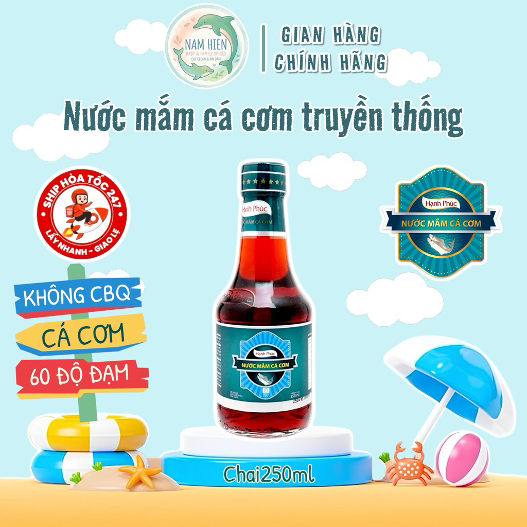 Nước Mắm Hạnh Phúc 60 Độ Đạm Chai 250ml | Nam Hiền Food