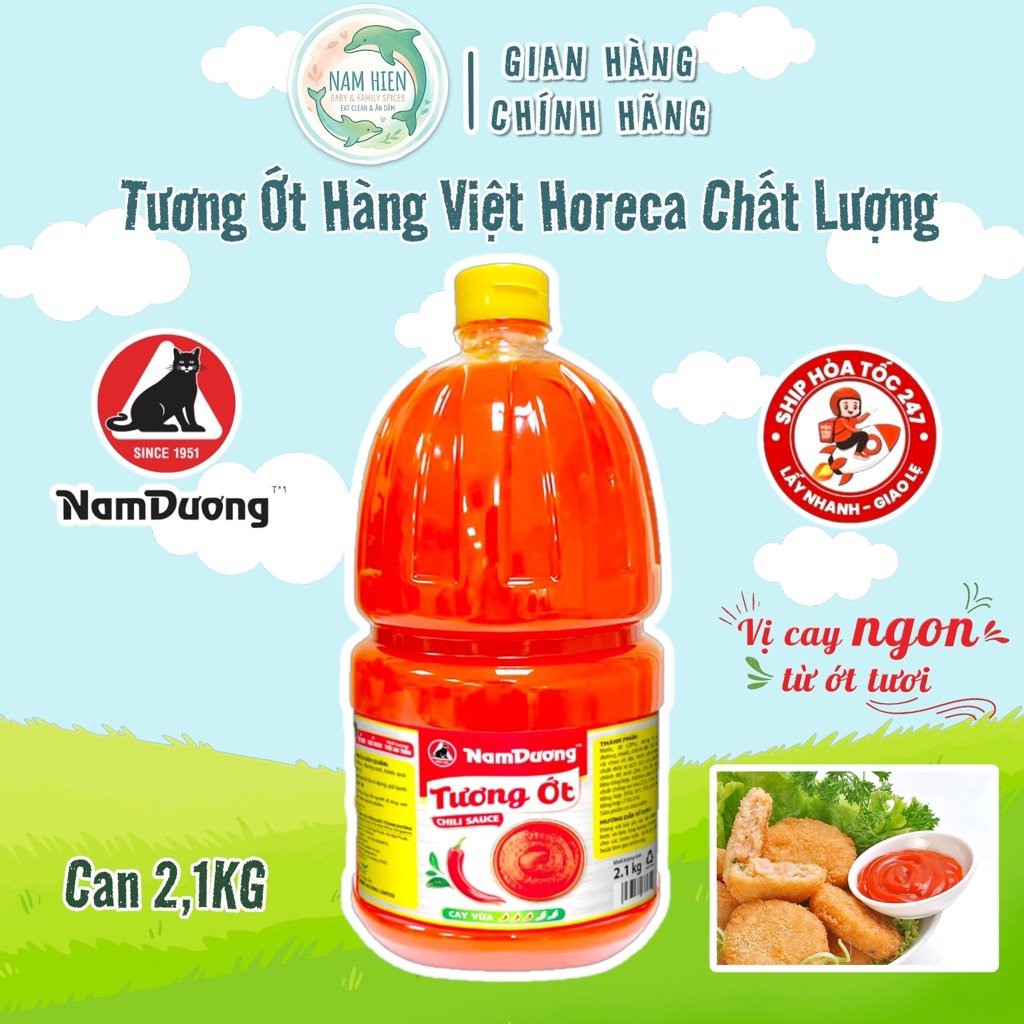Tương Ớt Hàng Việt Nam Dương Can 2,1Kg - Vị Cay Nhẹ Đậm Đà - Tiết Kiệm Cho Quán Ăn
