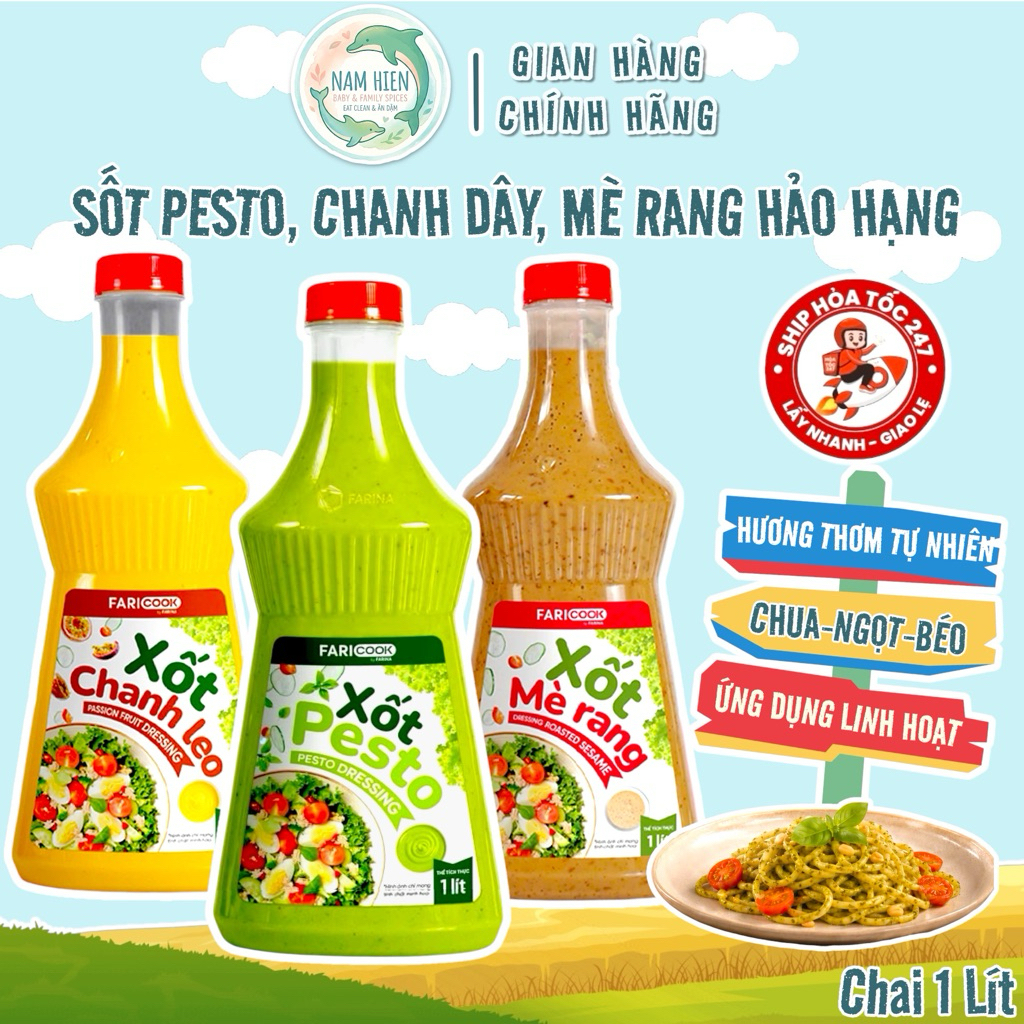 Xốt Mè Rang / Chanh Leo / Pesto FariCook - Chai 1Kg - Bí Quyết Chuẩn Vị Nhà Hàng, Nâng Tầm Mọi Món Ă